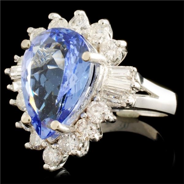 5.86ct Tanzanite & 1.46ctw Diam Ring in 14K Gold