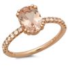 Image 2 : 1ct Morganite & 0.2ct Diamond Ring in 14K Gold