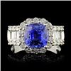 Image 2 : 18K WG 3.10ct Sapphire & 1.18ct Diamond Ring