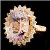 Image 1 : 16.46ct Kunzite & 1.54ctw Diam Ring 14K Gold