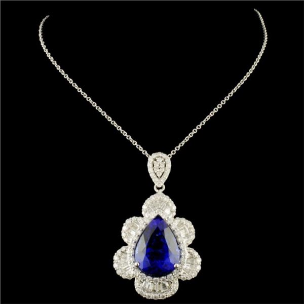 12.07ct Tanz & 2.56ctw Diam Pendant in 18K Gold