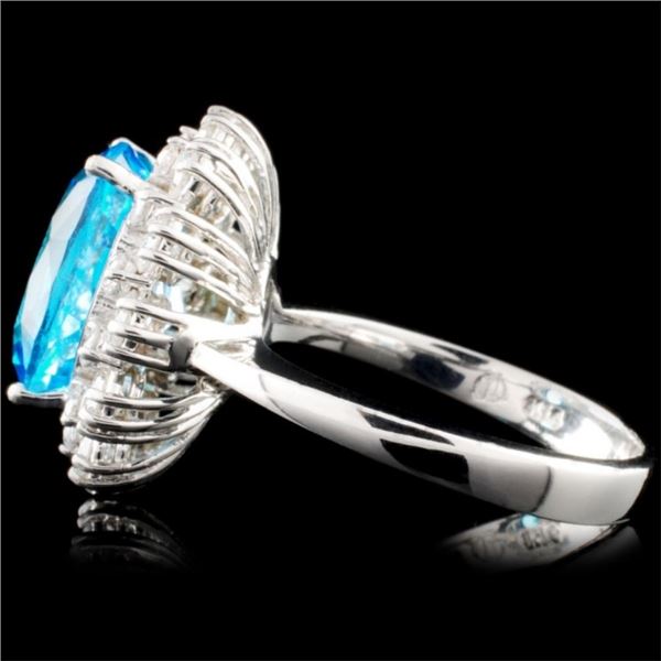 7.50ct Topaz & 1.25ctw Diamond Ring in 14K Gold