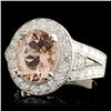 Image 1 : 5ct Morganite & 1.40ctw Diamond Ring, 14K Gold