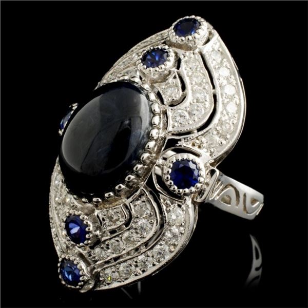 11.24ct Sapphire & 1.45ctw Diam Ring in 14K Gold