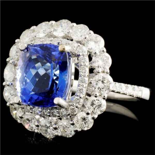 18K Gold Ring: 3.53ct Tanzanite, 1.74ctw Diamonds