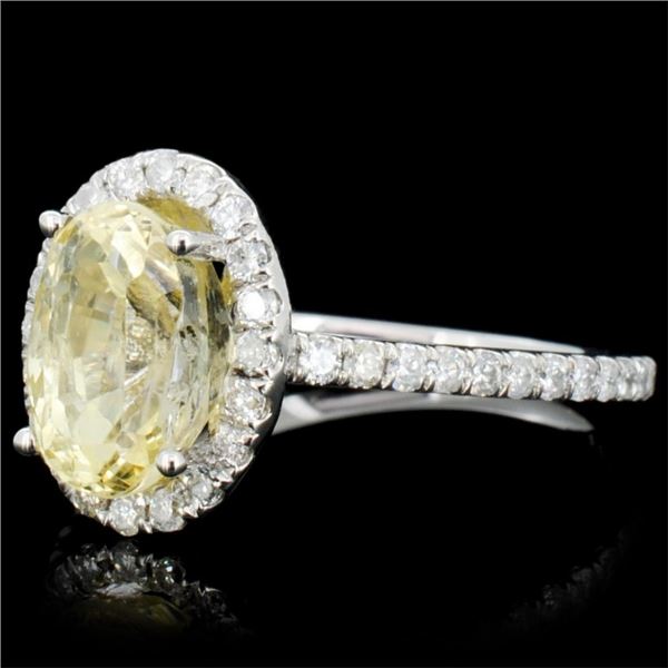 3.00ct Sapphire & 1.00ctw Diam Ring in 14K Gold