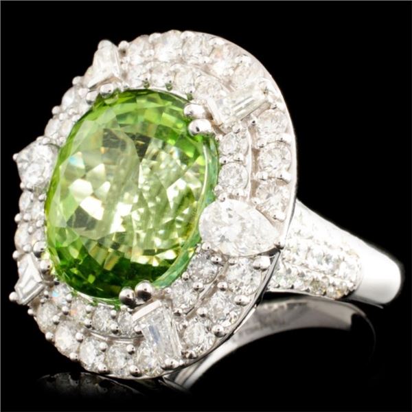 18K Gold Ring 15.99ct Tourmaline & 3.18ctw Diam