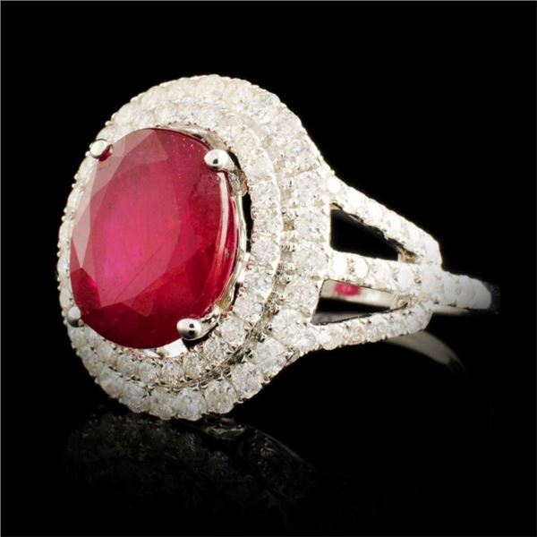 14K Gold Ring with 5.57ct Ruby and 1.49ctw Diam