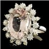 Image 1 : 5.54ct Morganite & 0.90ctw Diam Ring in 14K Gold