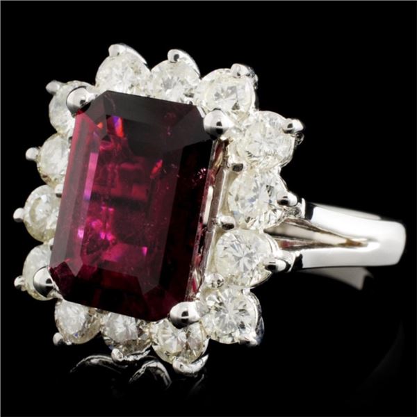 4.5ct Tourmaline & 1.85ctw Diam Ring in 14K Gold
