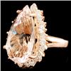 Image 1 : 11.27ct Morganite & 1.18ctw Diam Ring in 14K Gold