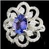 Image 1 : 1.75ct Tanzanite & 1.22ctw Diamond Ring in 18K Gol