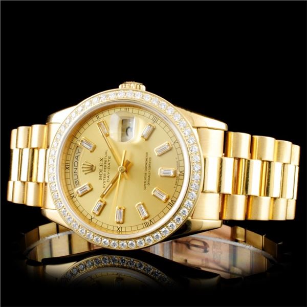 18K Diamond Rolex Day-Date Watch