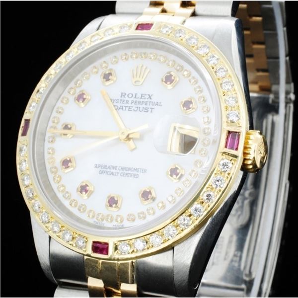 36MM Rolex DateJust Watch with YG/SS & Diamond