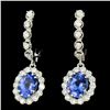 Image 2 : 14K Gold 4.00ct Tanzanite & 1.40ctw Diamond Earrin