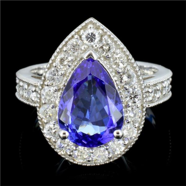 14K Gold 3.00ct Tanzanite & 1.00ctw Diamond Ring