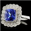 Image 2 : 18K White Gold 4.14ct Tanzanite & 1.41ct Diamond R