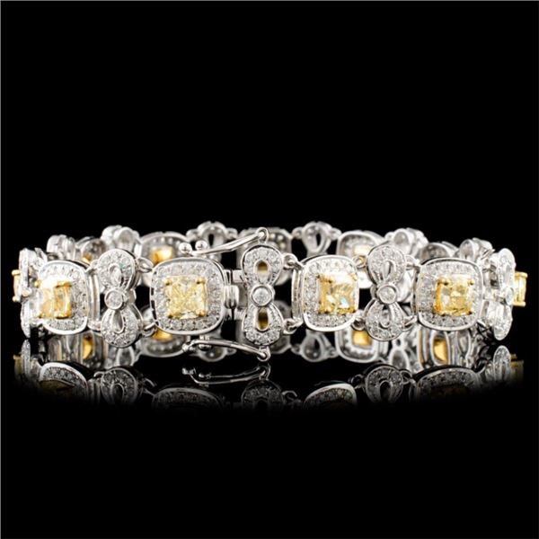 7.59ctw Fancy Diamond Bracelet in 18K Gold