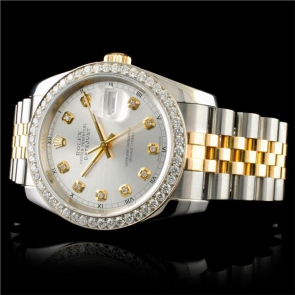 36MM Rolex DateJust Watch Diam 18K YG/SS