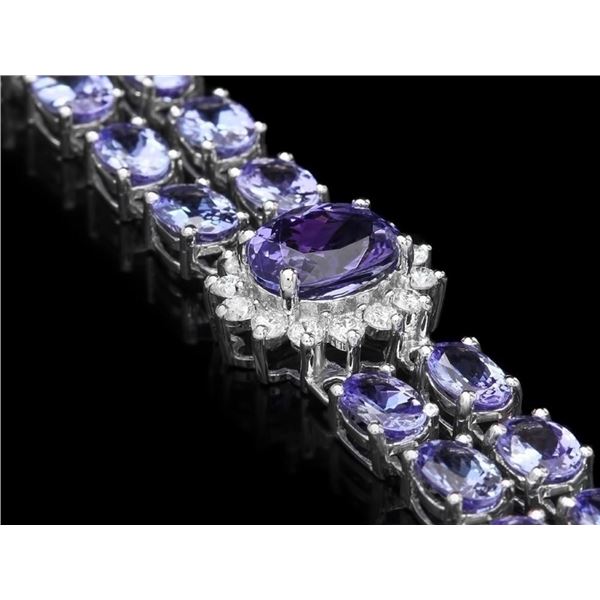 14k Gold Bracelet with 20ct Tanzanite & 1.5ct Diam