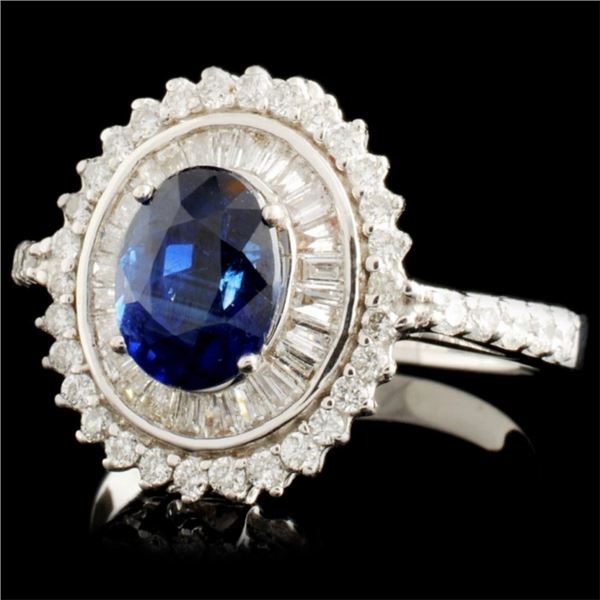 18K Gold Sapphire & Diam Ring: 1.97ct & 0.78ctw