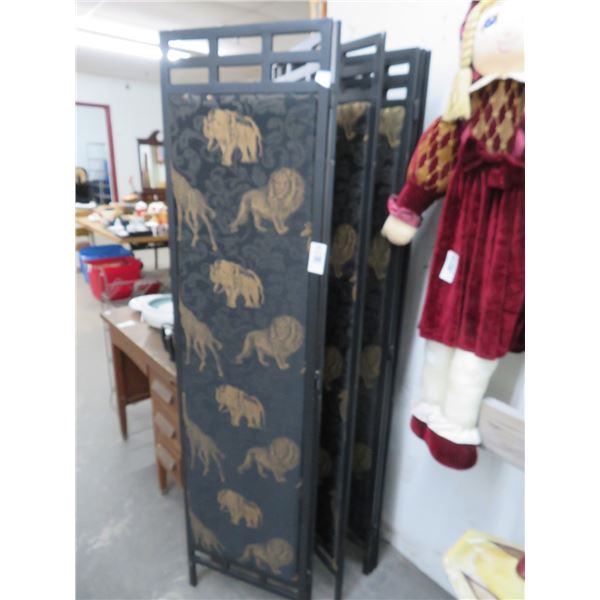 Elephant Motif 6 Panel Privacy Screen