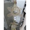 Image 2 : Floral Brass Trim Glass Tulip Floor Lamp