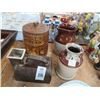 Image 2 : Sugar Jar, Glazed Pitcher, China Table Items