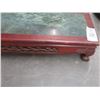 Image 2 : Carved Mahogany Marble Inlay Small Table Top Shelf