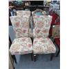 Image 1 : Beige Floral Cloth Padded Dining Chairs - 4