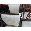 Image 2 : Striped Padded Mahogany Chairs - 2 Pairs