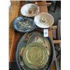 Image 1 : Budweiser Serving Tray, Brass Christmas Plate, Glazed Bowls, Painted Dish