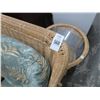 Image 2 : Wicker Padded Patio Armchairs w/End Table and Ottoman