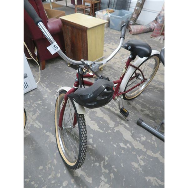 Huffy Good Vibrations Ladie's Beach Cruiser w/Helmet