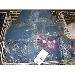 BASKET OF BLUE DENIM JEANS VARIOUS SIZES