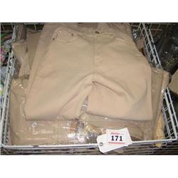 BASKET OF BEIGE JEANS VARIOUS SIZES