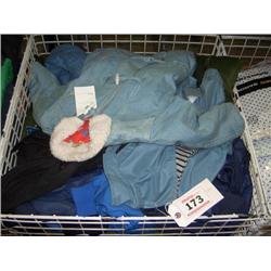 BASKET OF CHILDRENS COATS VARIOUS SIZES