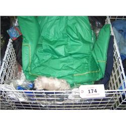 BASKET OF CHILDRENS COATS VARIOUS SIZES
