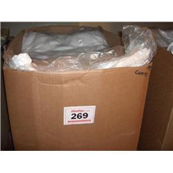 LARGE BOX OF PLAIN WHITE T-SHIRTS VARIOUS SIZES