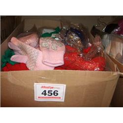 BOX OF MISC MITTENS, GLOVES &  HATS