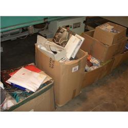 BOXES OF MISC TO INCLUDE: DRINKING CUPS, TIGHTS, SOCKS ETC.