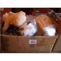 BOX OF MISC FLUFFY TEDDYBEAR RUCKSAKS