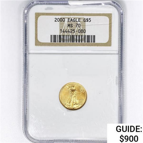 2000 US $5 1/10oz. Gold Eagle NGC MS70