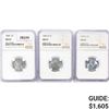 Image 1 : 1943 [D,S] Set of 3 Wheat Cent NGC MS67