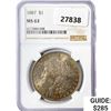 Image 1 : 1887 Morgan Silver Dollar NGC MS63