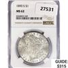 Image 1 : 1890-S Morgan Silver Dollar NGC MS62