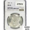 Image 1 : 1891 Morgan Silver Dollar NGC MS62