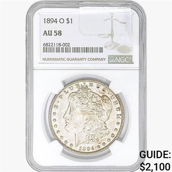 1894-O Morgan Silver Dollar NGC AU58