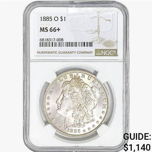 1885-O Morgan Silver Dollar NGC MS66+