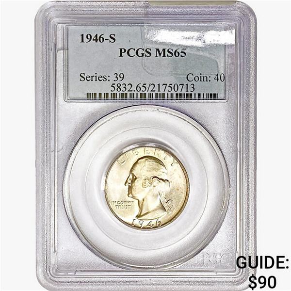 1946-S Washington Silver Quarter PCGS MS65